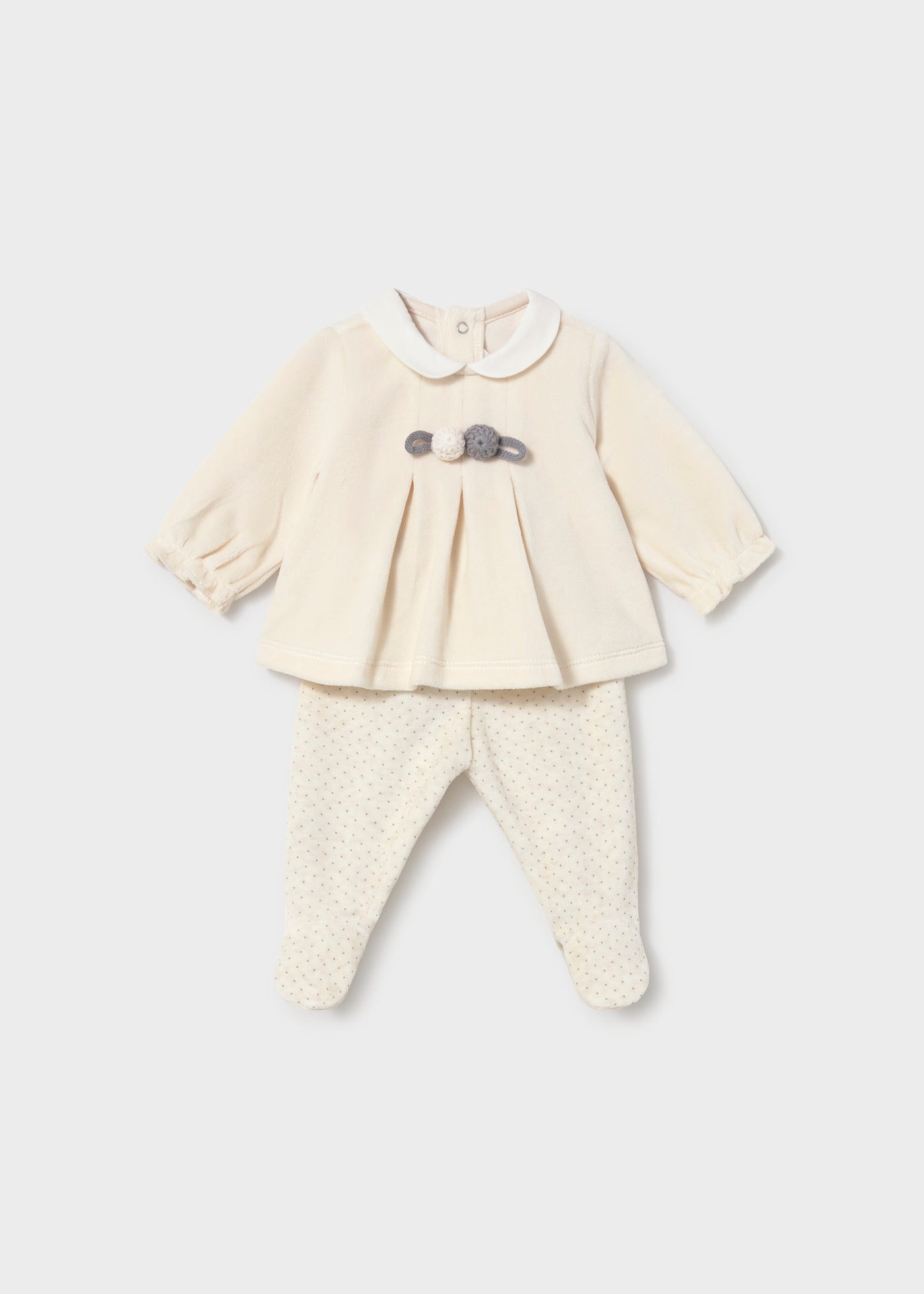 Conjunto polaina y camisera recién nacida
