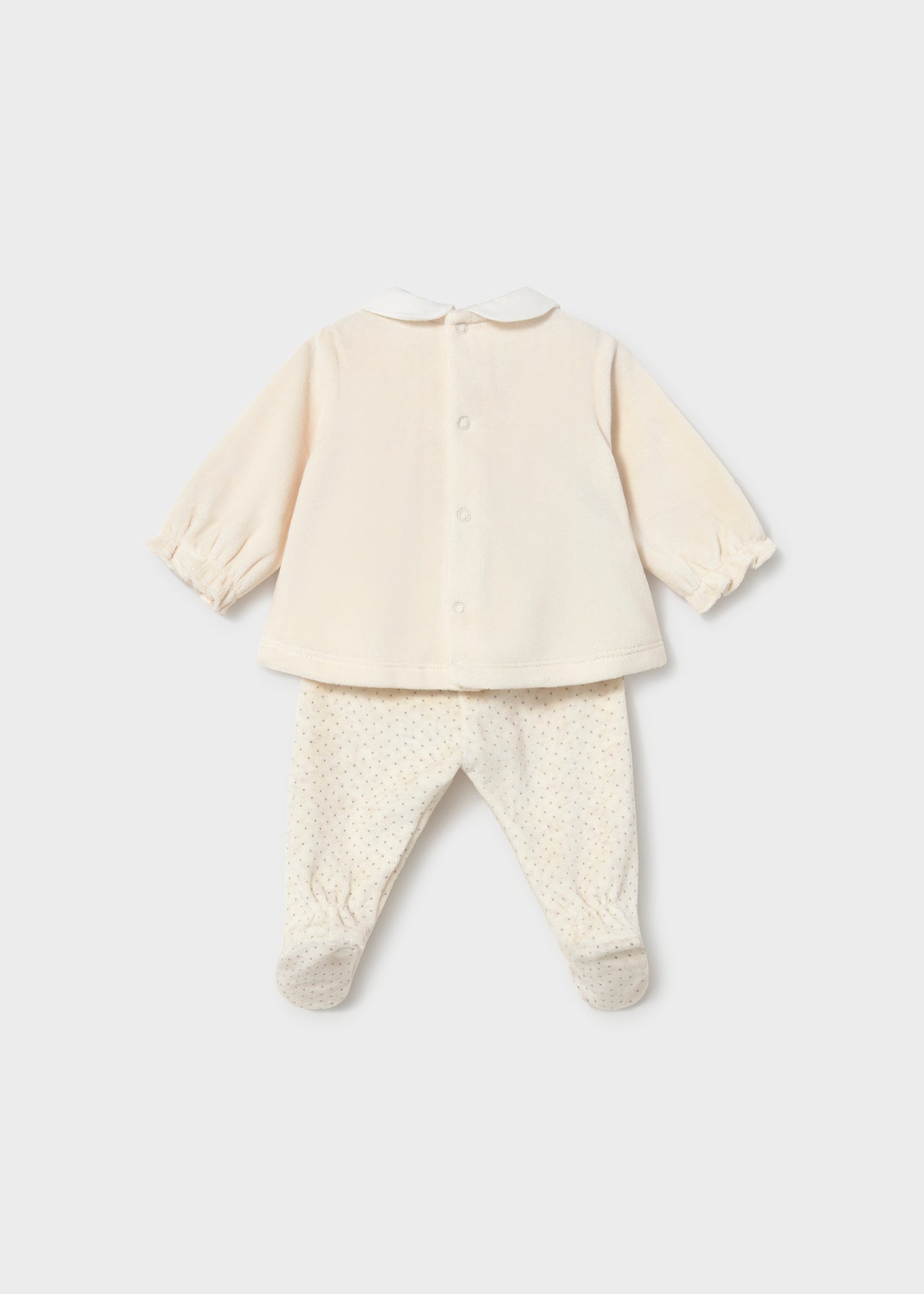 Conjunto polaina y camisera recién nacida