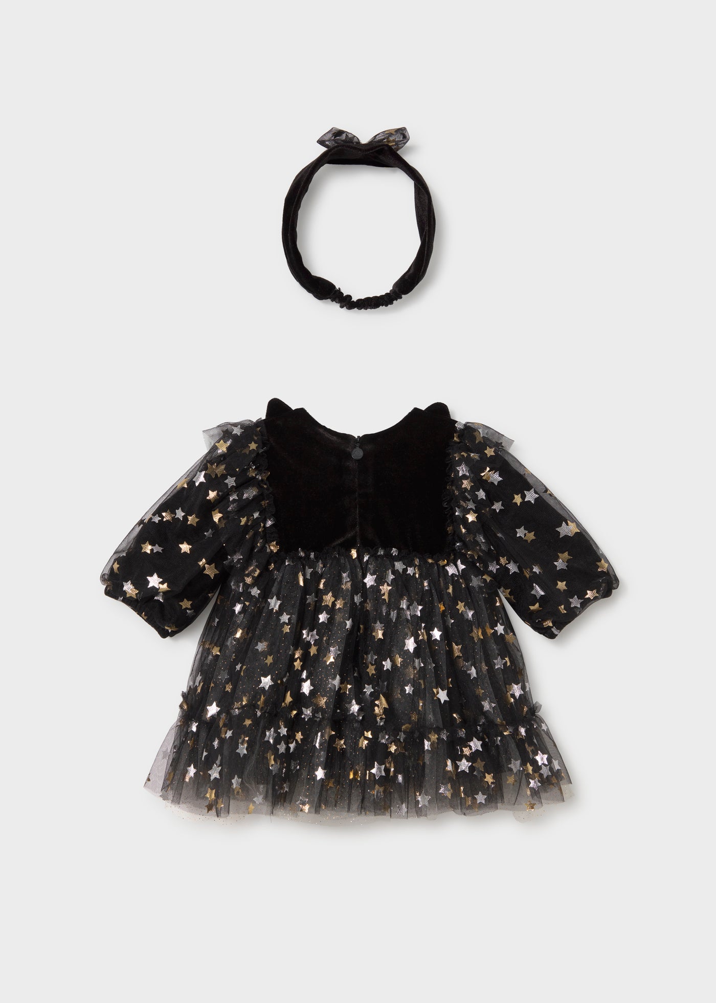 Vestido con diadema fantasía recién nacida