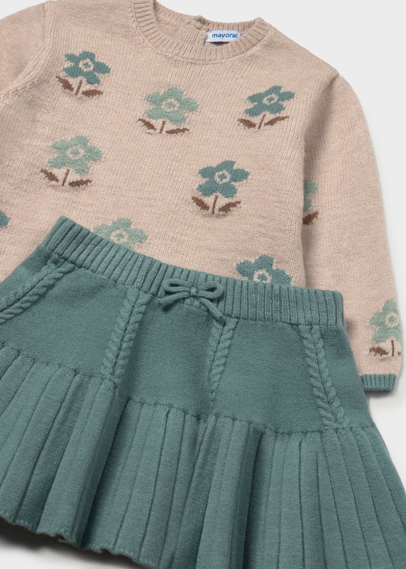 Conjunto falda y jersey intarsia bebé