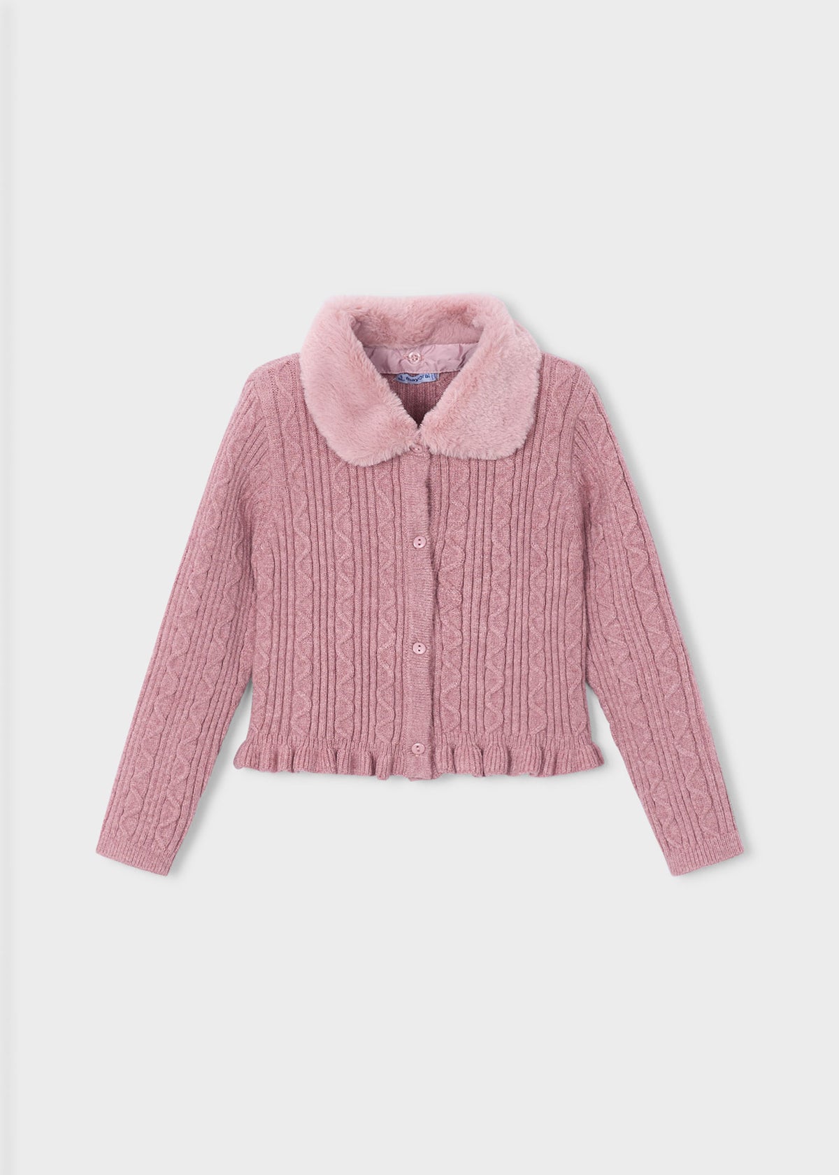 Rebeca tricot cuello pelo niña