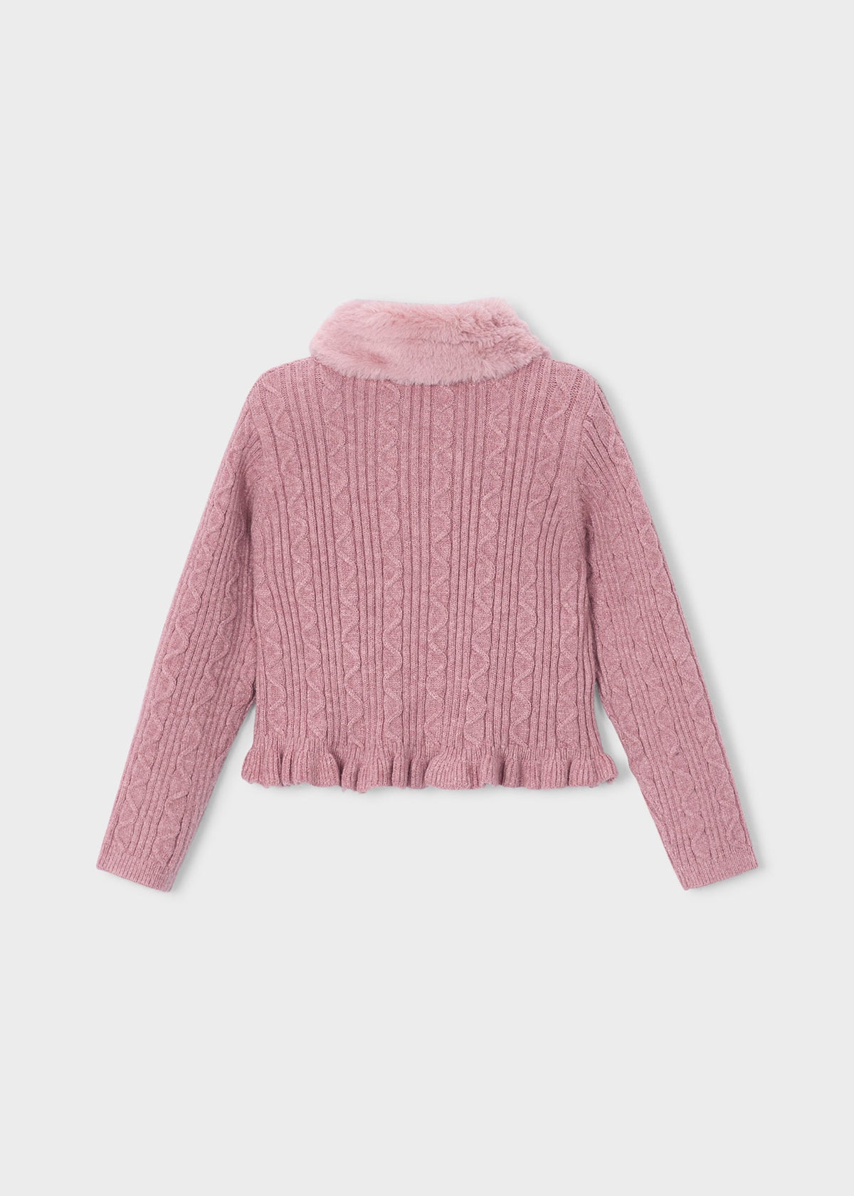 Rebeca tricot cuello pelo niña