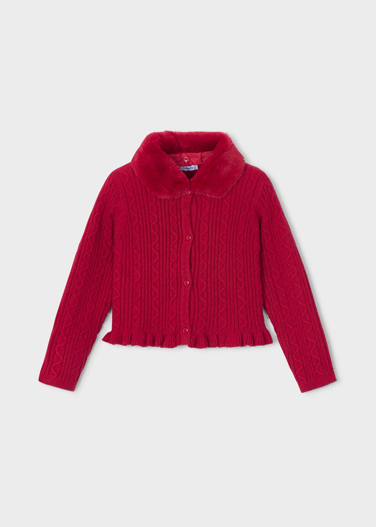 Rebeca tricot cuello pelo niña