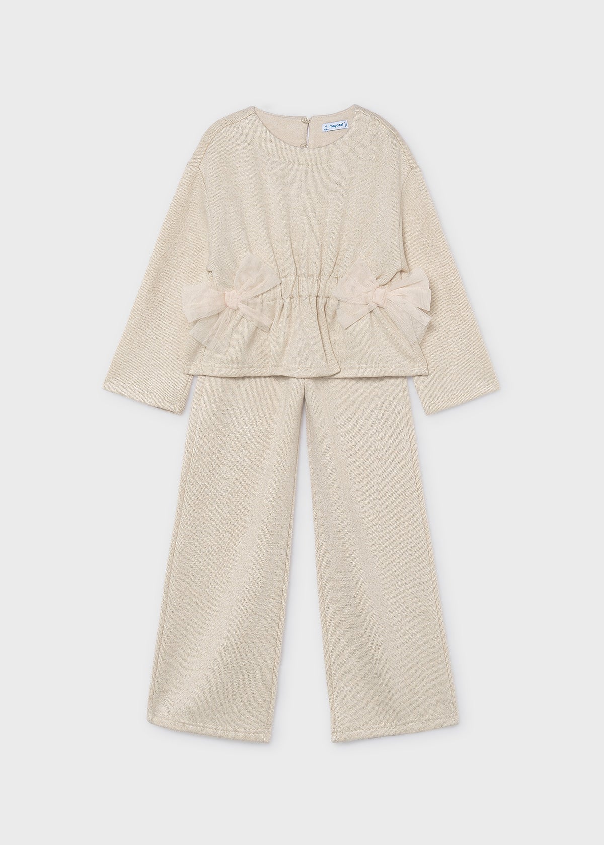 Conjunto pantalón y jersey lazos niña