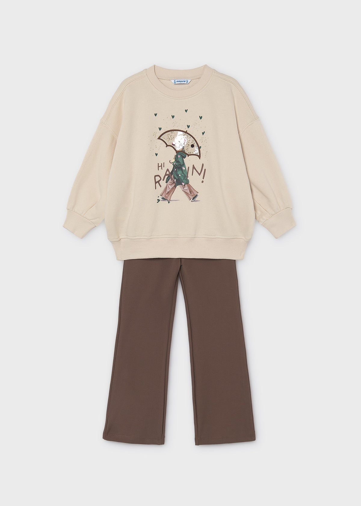 Conjunto legging flare y sudadera niña