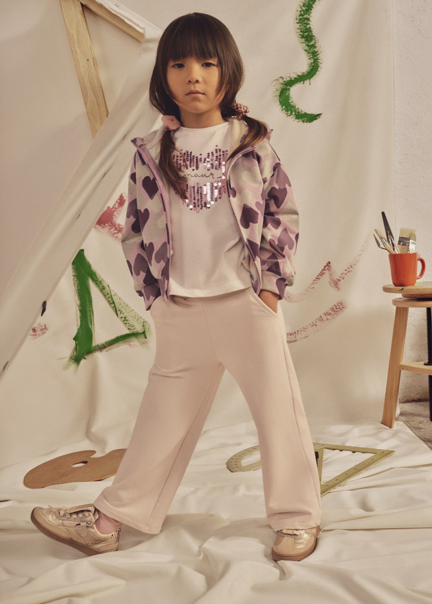 Chándal estampado 2 pantalones niña