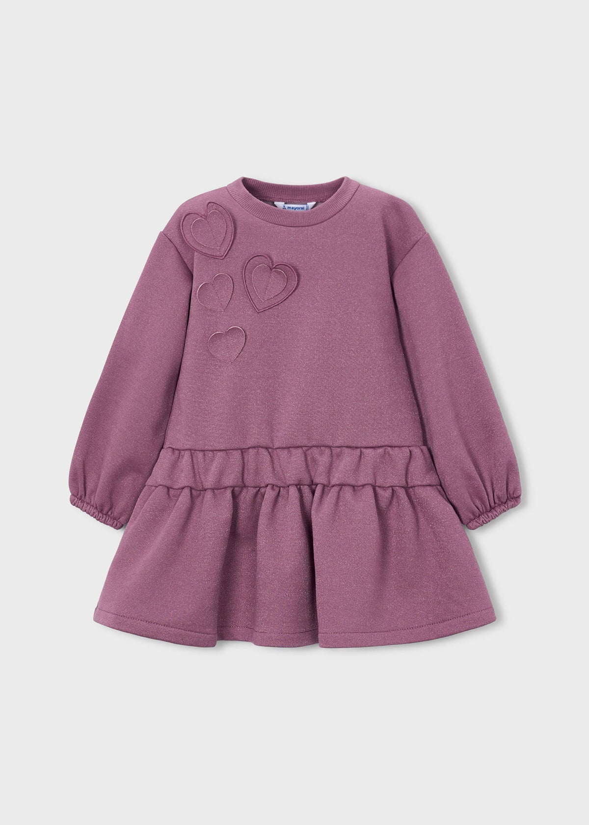 Vestido felpa corazones niña