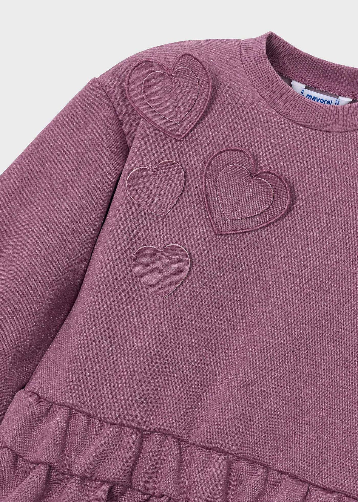 Vestido felpa corazones niña
