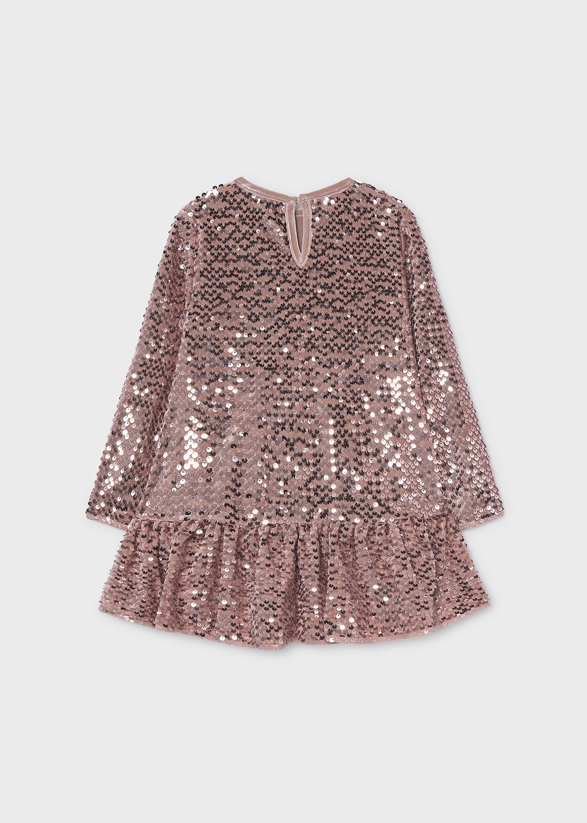 Vestido terciopelo lentejuelas lazo niña