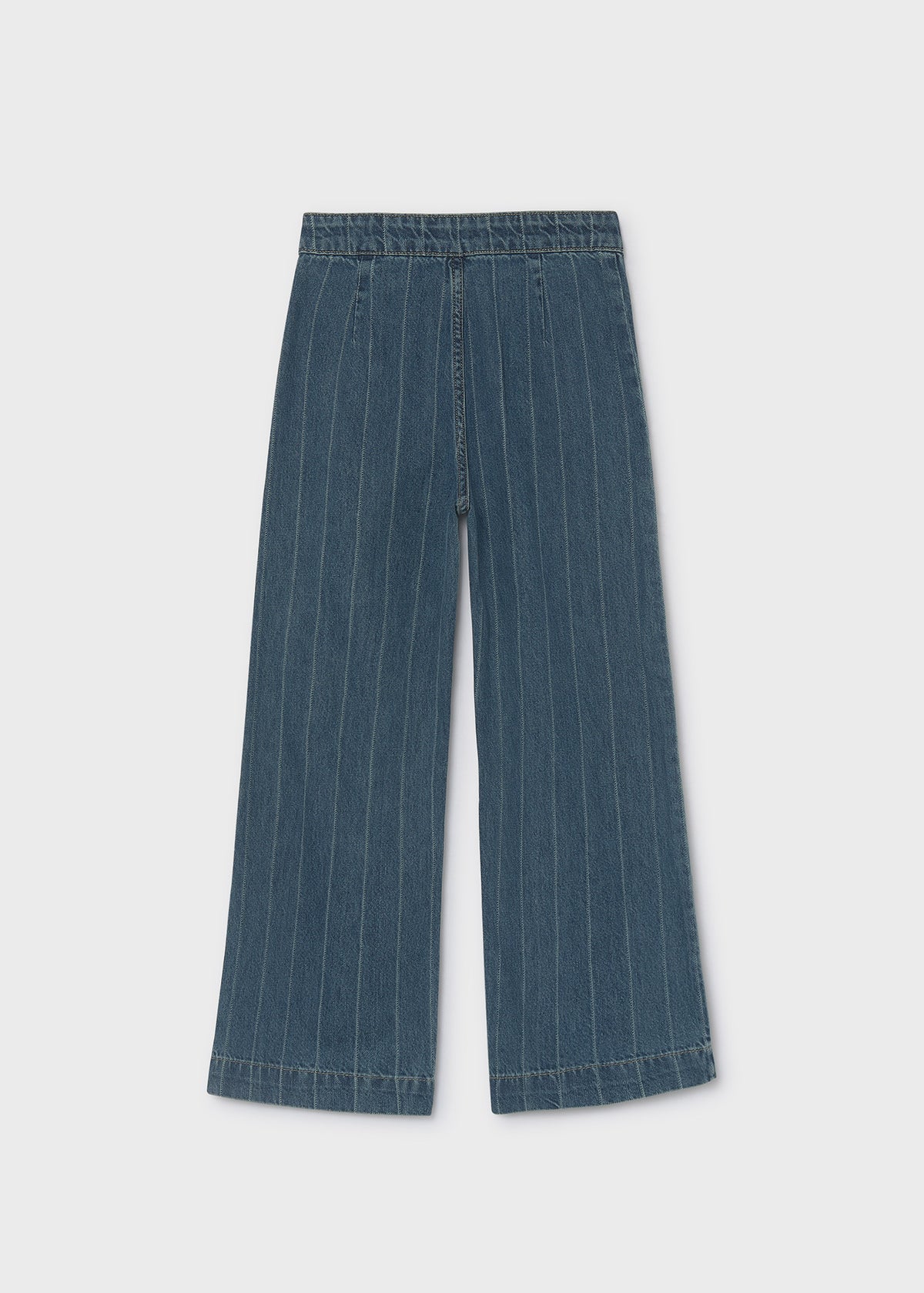 Pantalón vaquero rayas wide leg chica