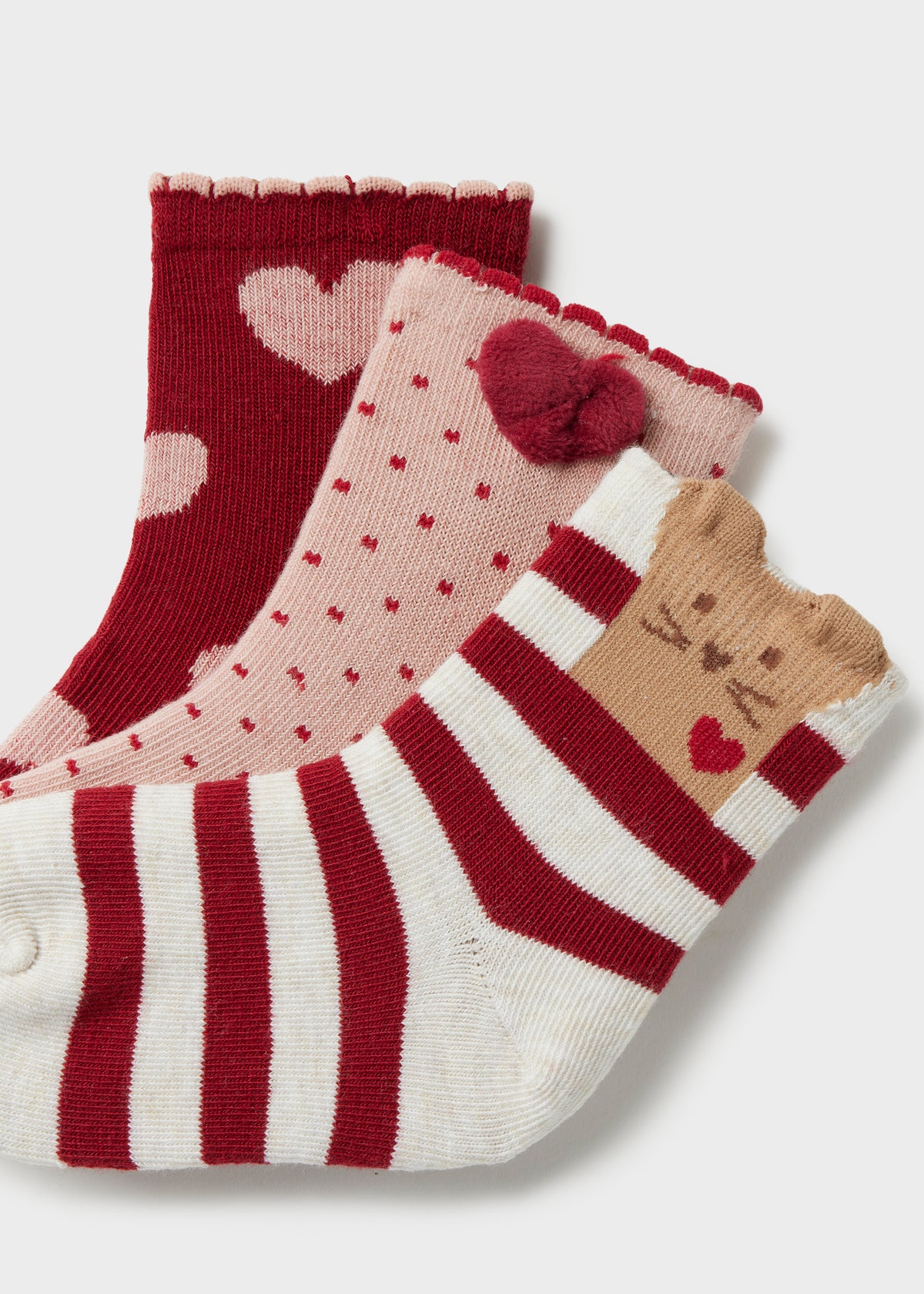 Set 3 calcetines corazones bebé