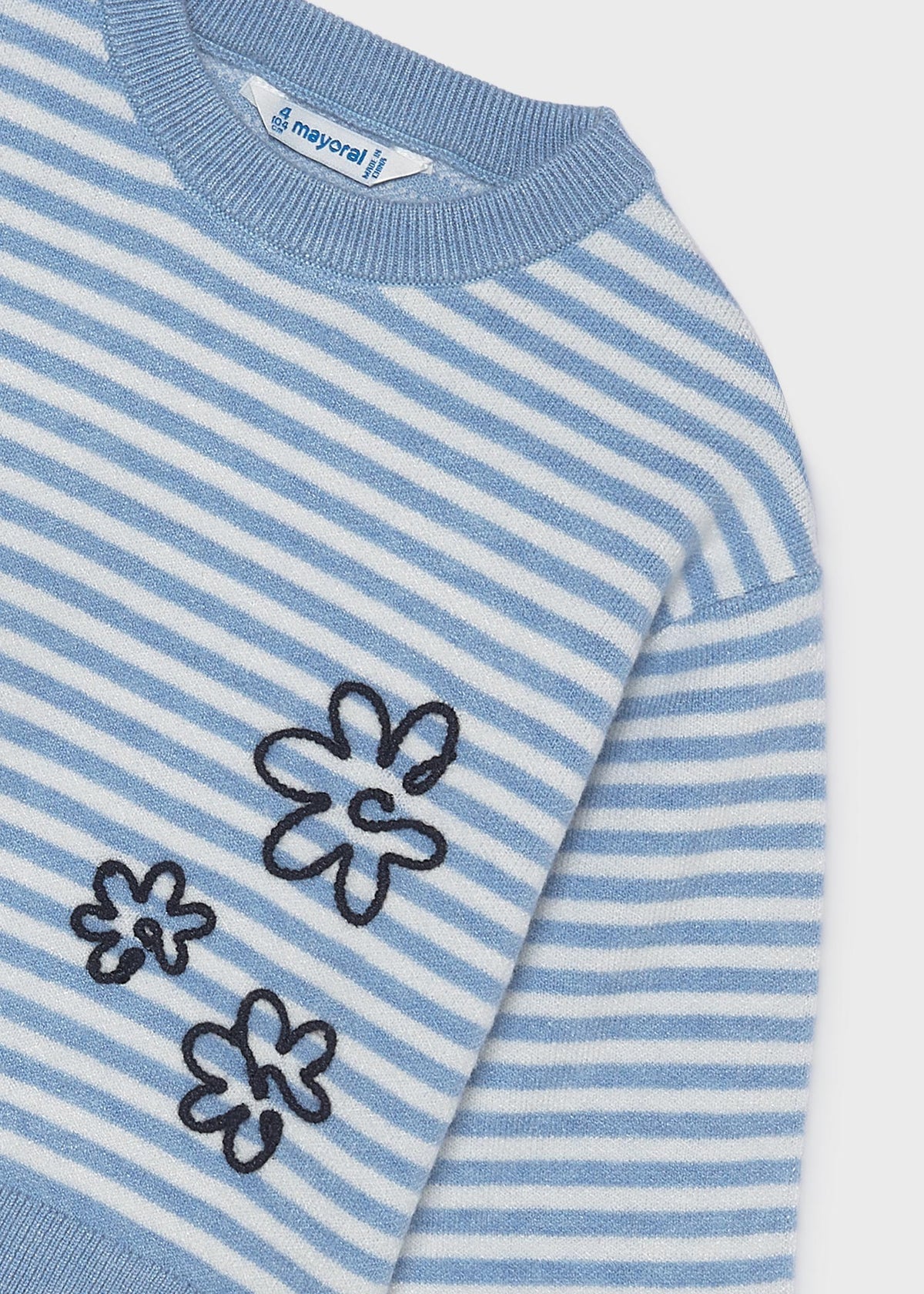 Jersey rayas flores niña