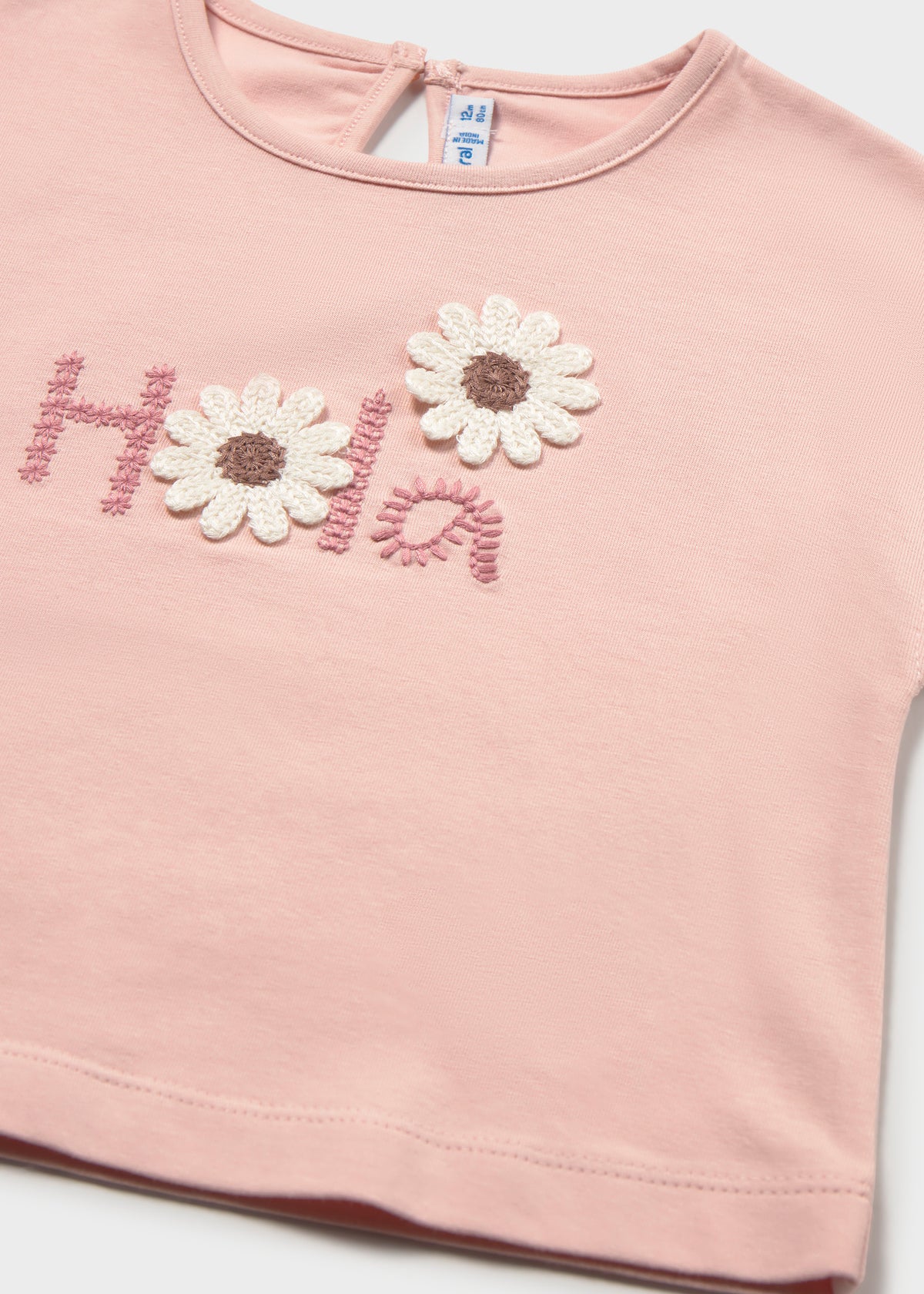 Camiseta detalles crochet bebé