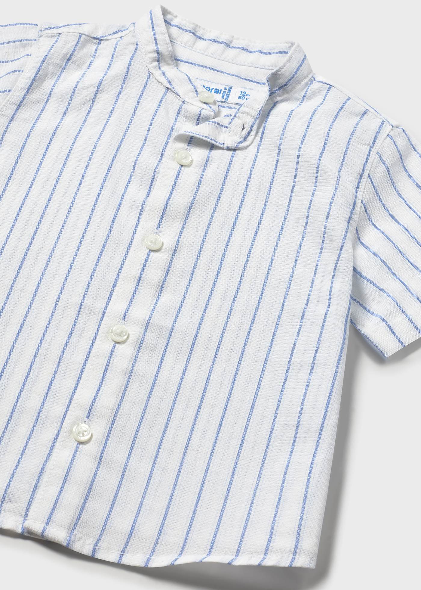 Camisa con lino y cuello mao bebé