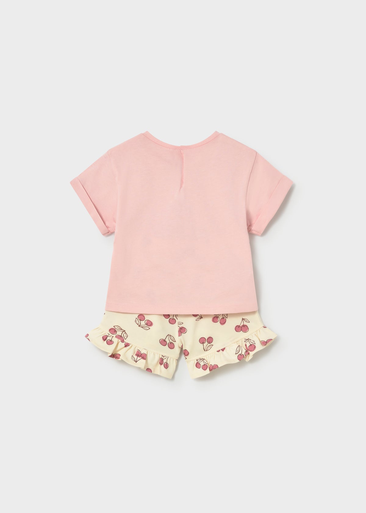 Conjunto pantalón corto estampado y camiseta bebé