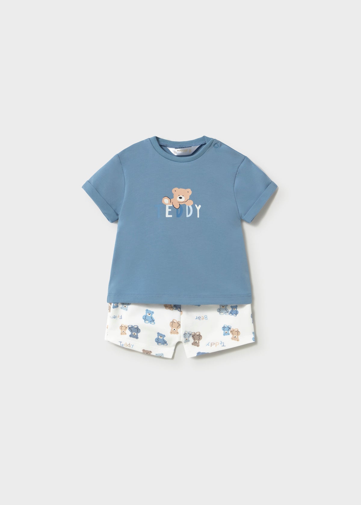 Conjunto pantalón corto estampado y camiseta recién nacido