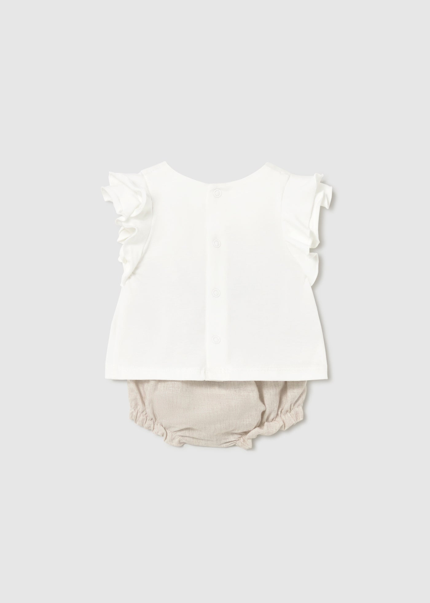 Conjunto pantalón corto y camiseta flor recién nacida
