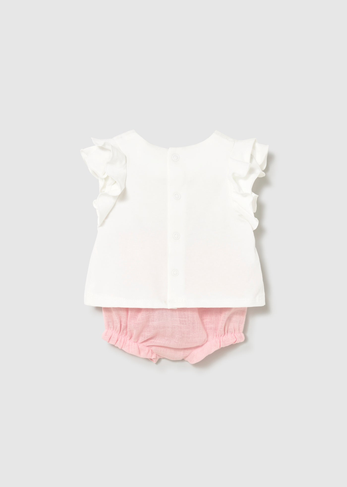 Conjunto pantalón corto y camiseta flor recién nacida