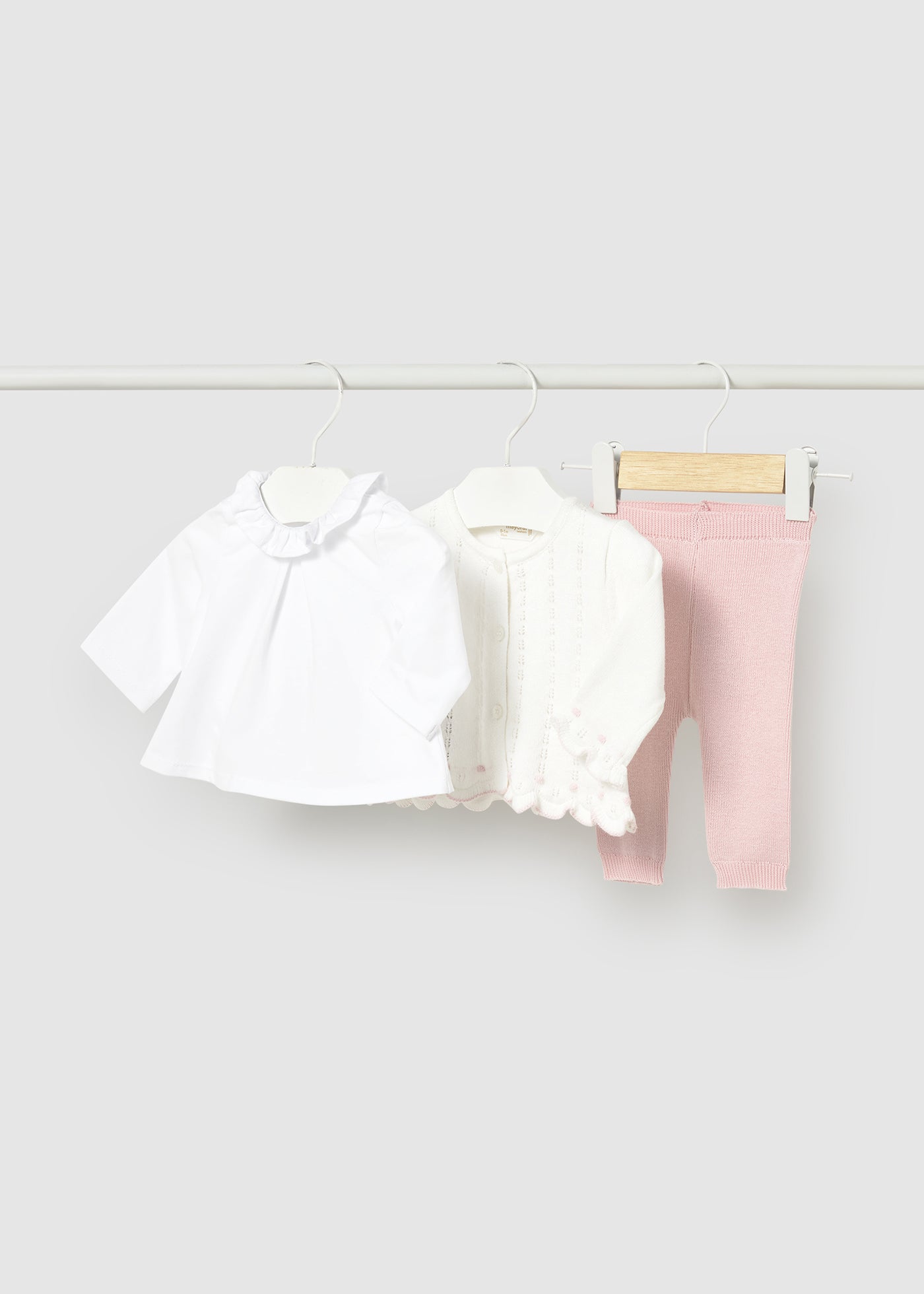 Conjunto 3 piezas tricot recién nacida