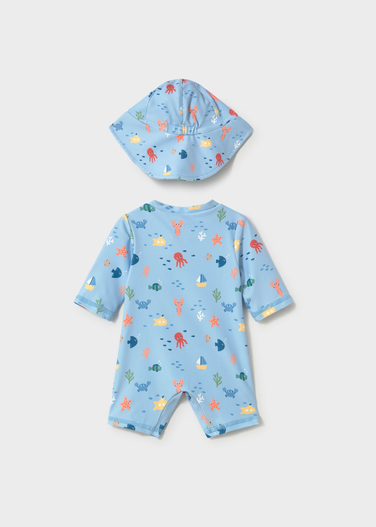 Pelele baño con gorro protección solar recién nacido
