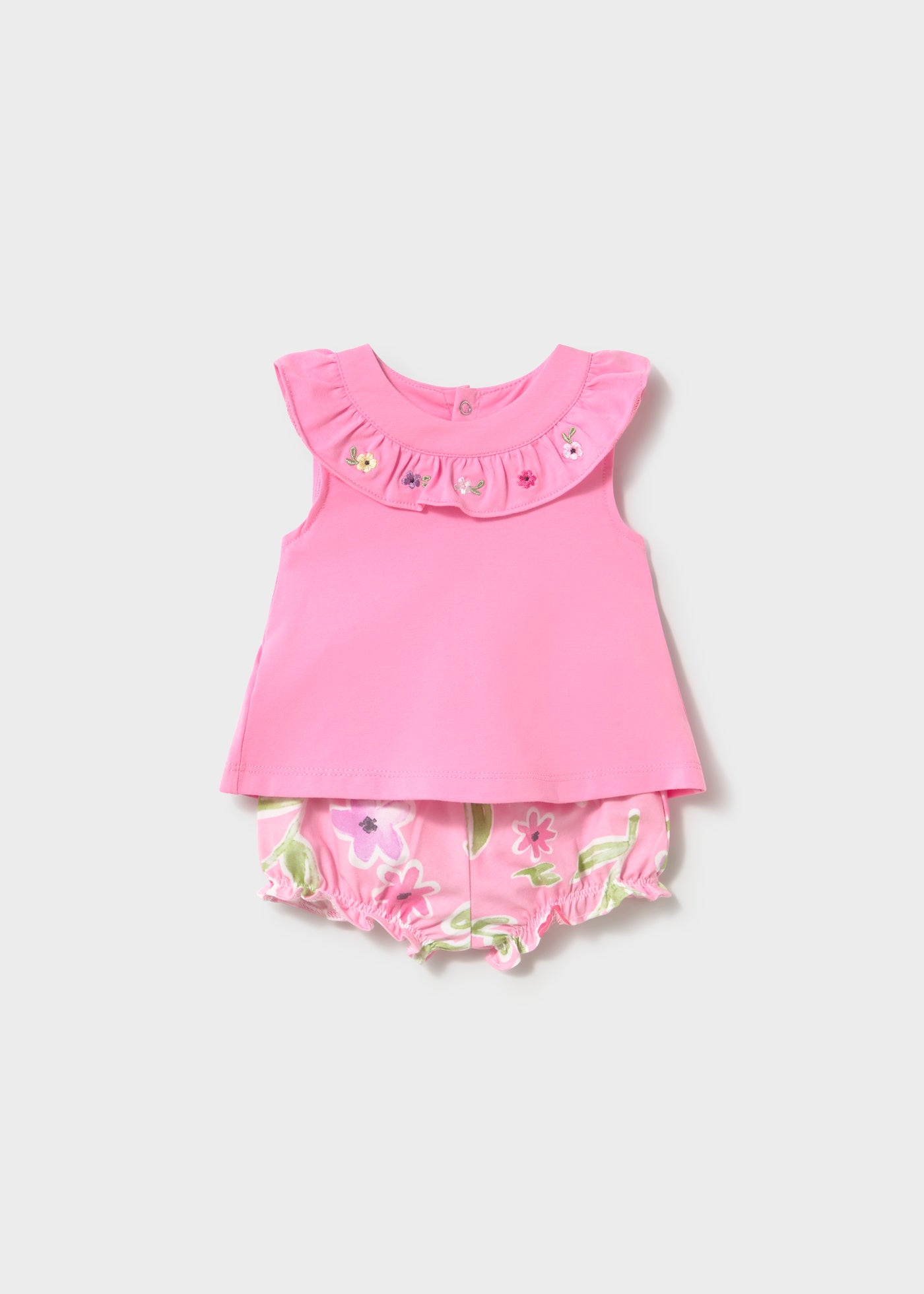Conjunto 4 piezas cuello volante recién nacida