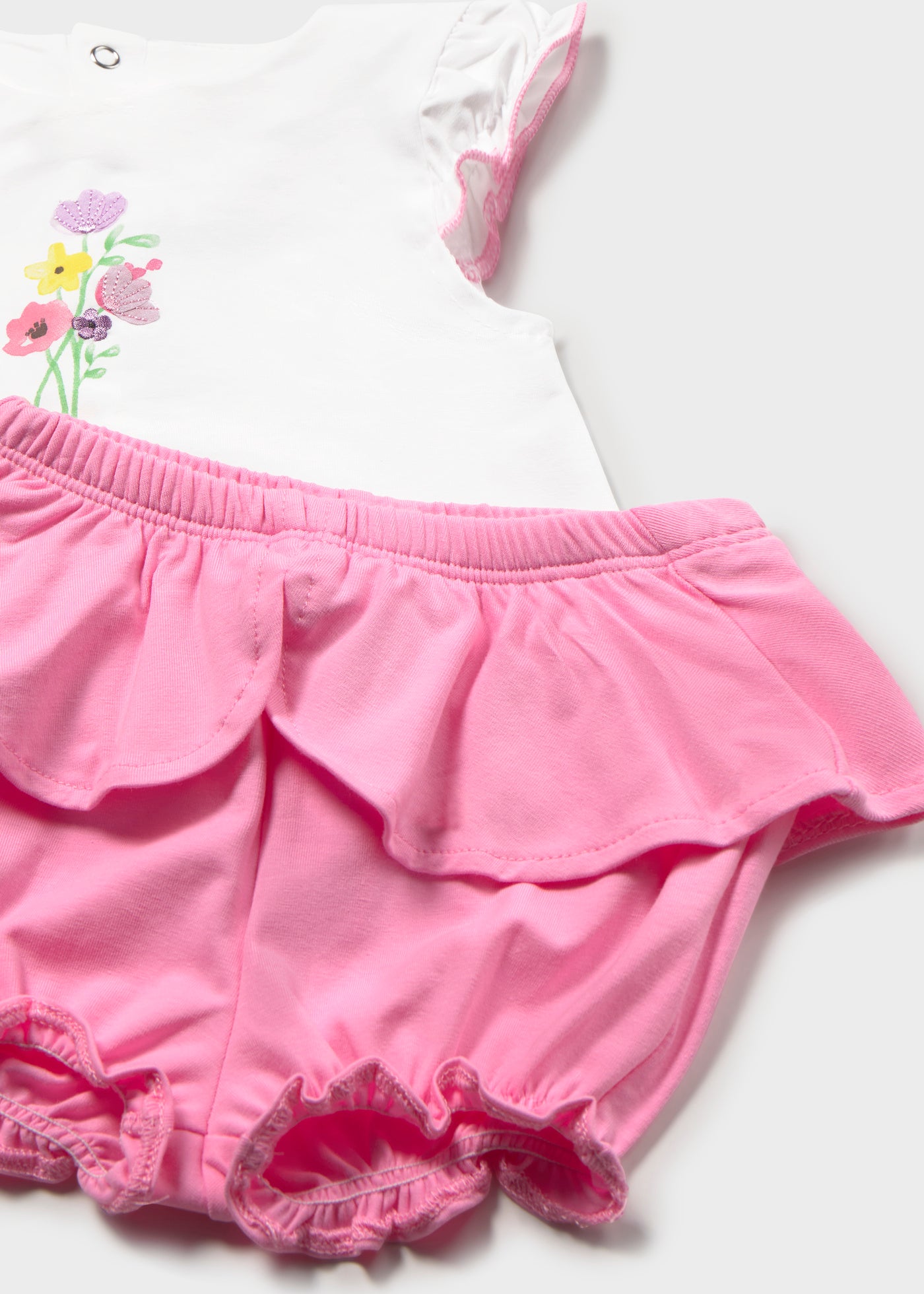 Conjunto 4 piezas cuello volante recién nacida