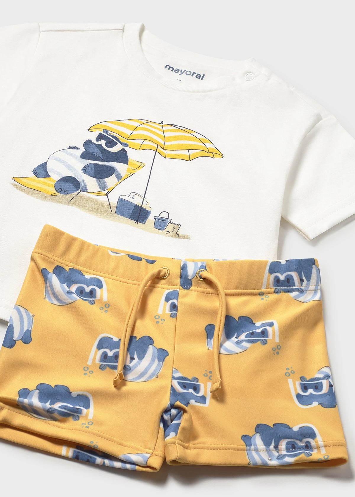 Conjunto bañador y camiseta protección solar bebé