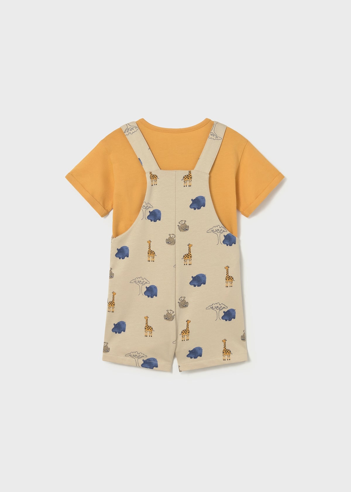 Conjunto peto estampado y camiseta bebé