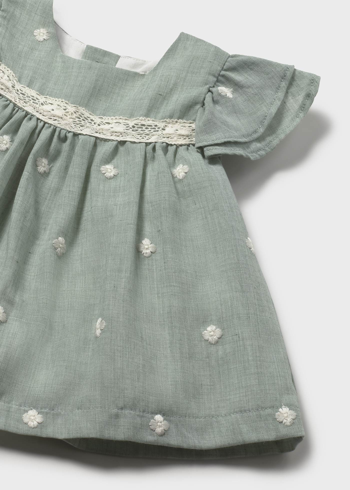 Vestido con cubrepañal recién nacida