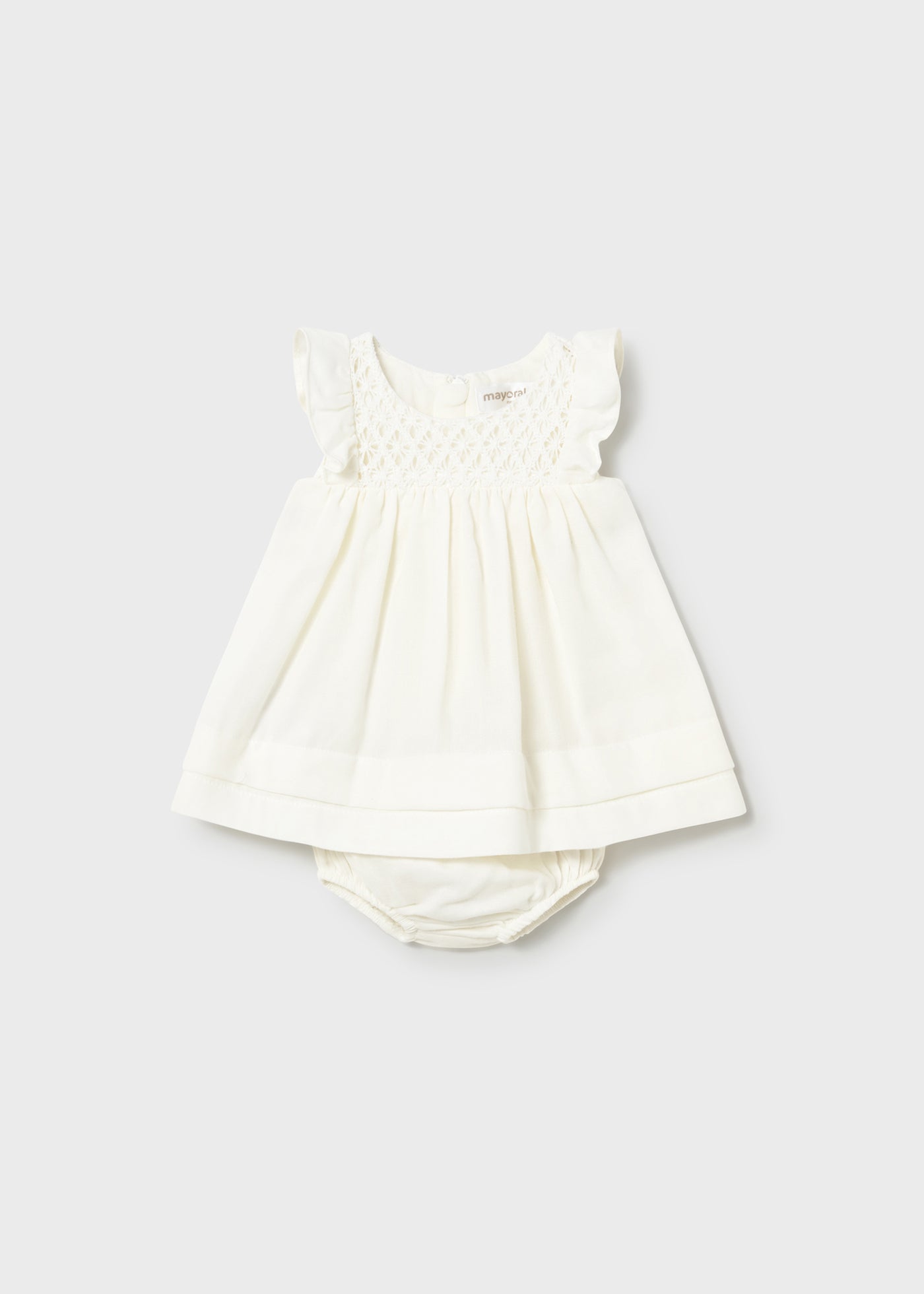 Vestido rizo con cubrepañal recién nacida
