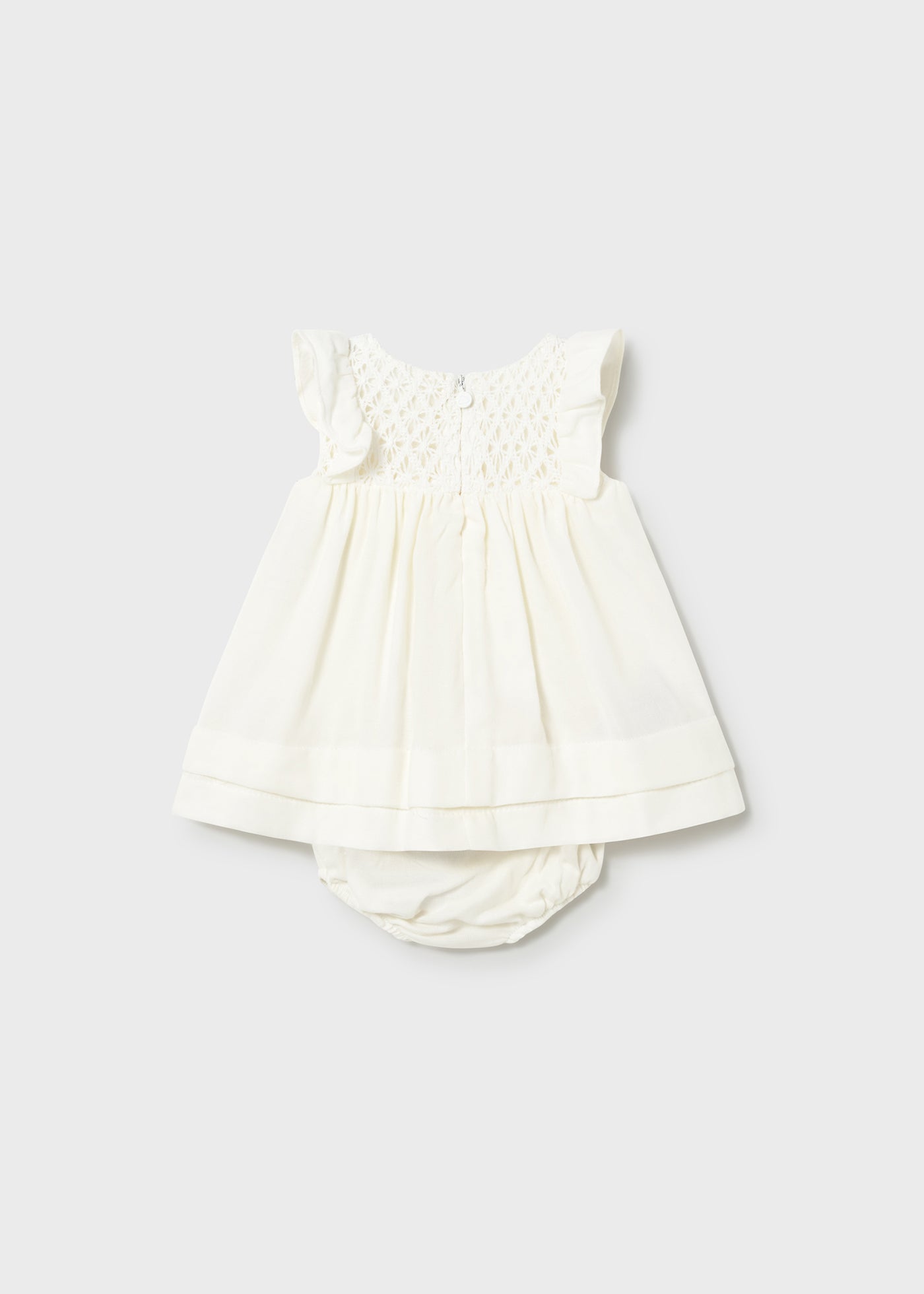 Vestido rizo con cubrepañal recién nacida