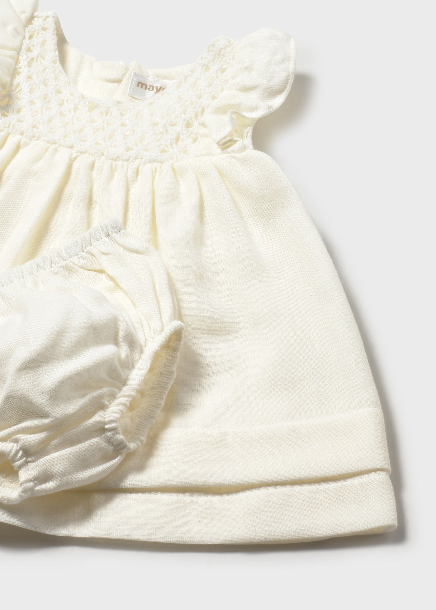 Vestido rizo con cubrepañal recién nacida