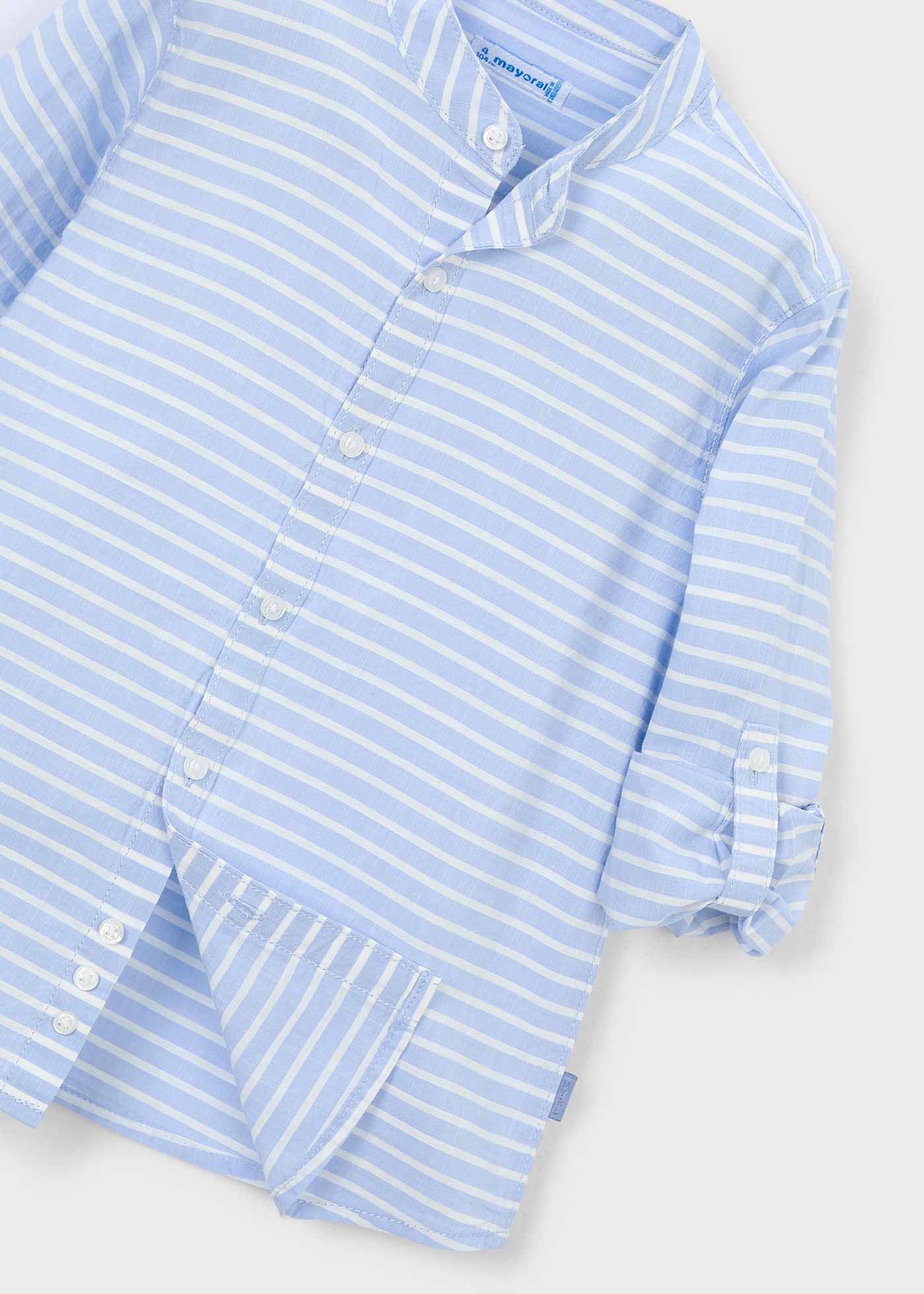 Camisa manga larga rayas cuello mao niño