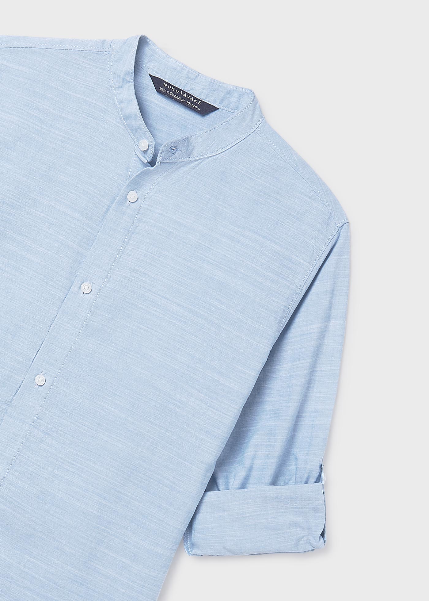 Camisa manga larga cuello mao chico