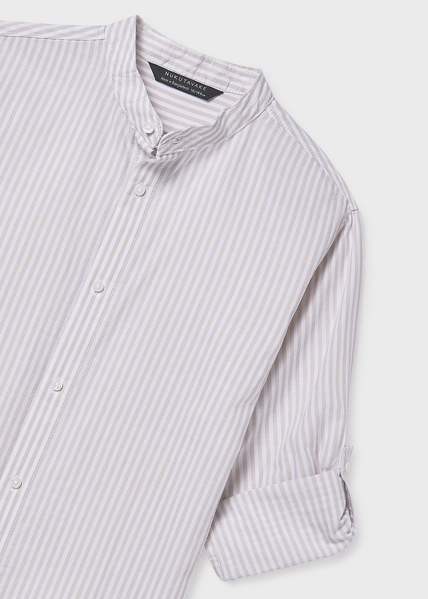Camisa manga larga cuello mao chico