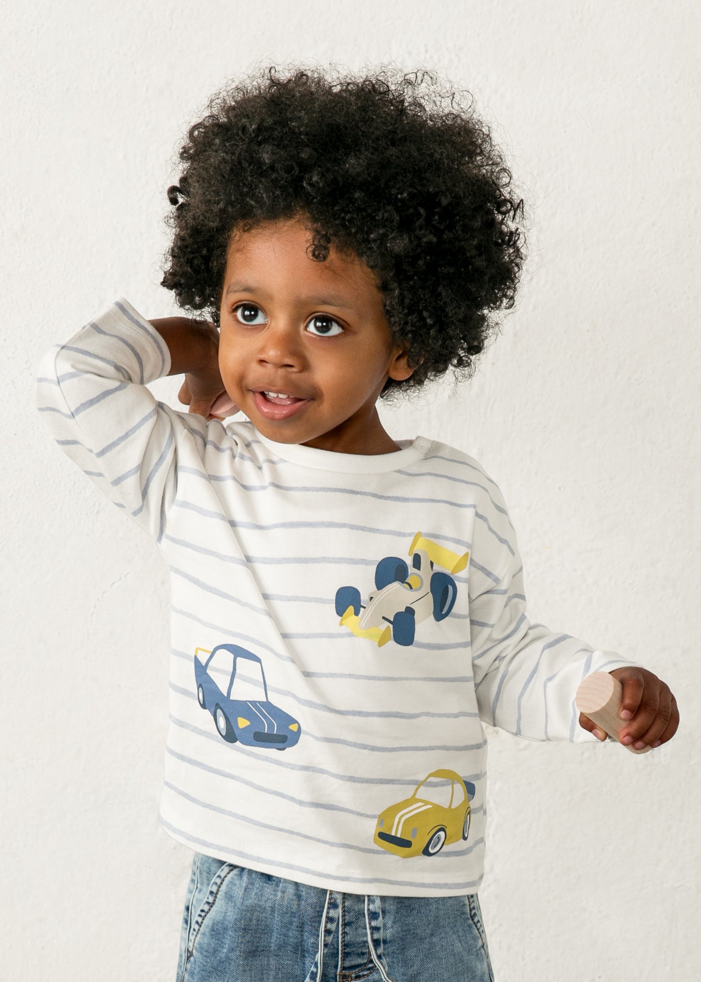 Camiseta rayas coche bebé