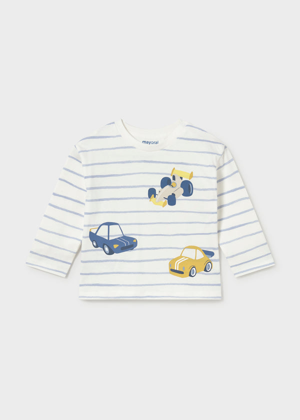 Camiseta rayas coche bebé