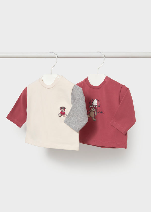 Pack 2 camisetas estampadas recién nacido