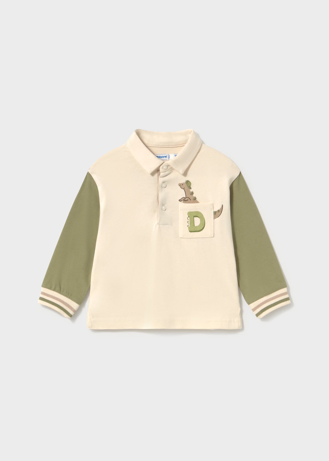 Polo mangas contraste bebé