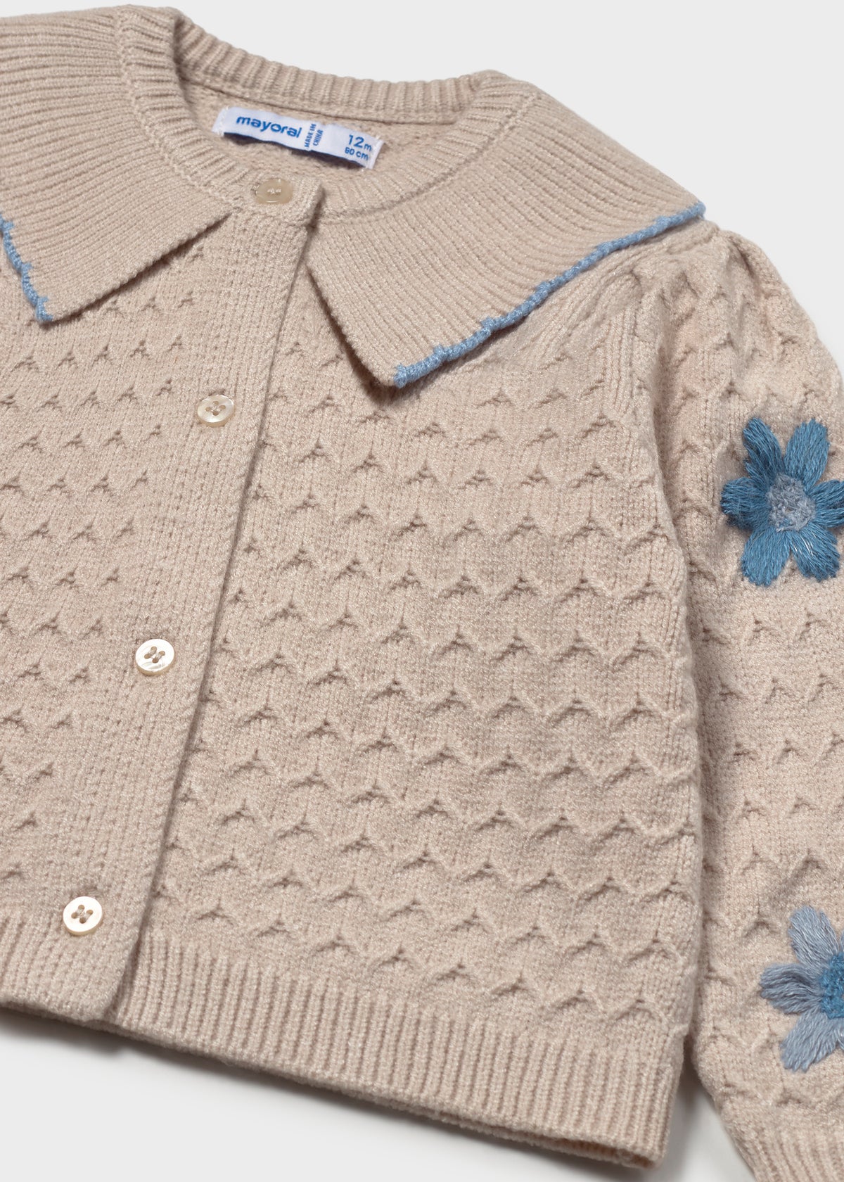 Rebeca tricot flores bebé