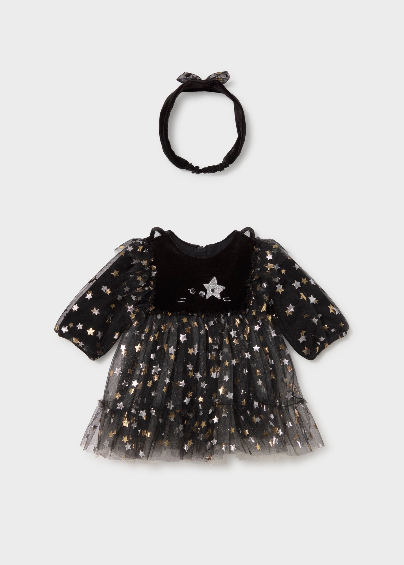 Vestido con diadema fantasía recién nacida