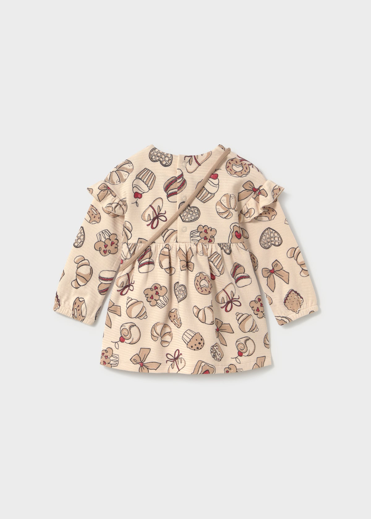 Vestido estampado con bolso bebé
