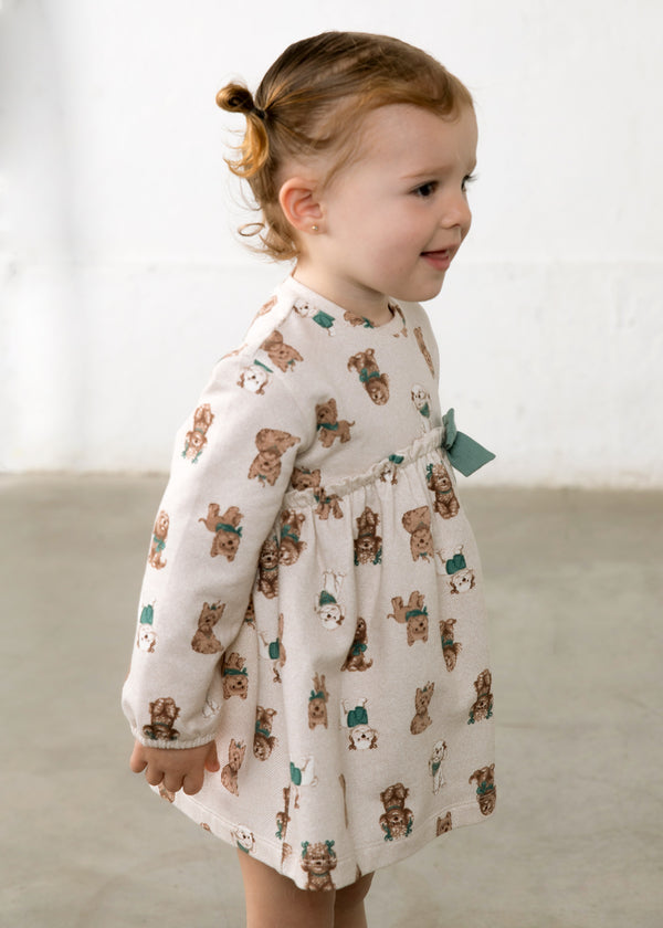 Vestido lazo estampado bebé