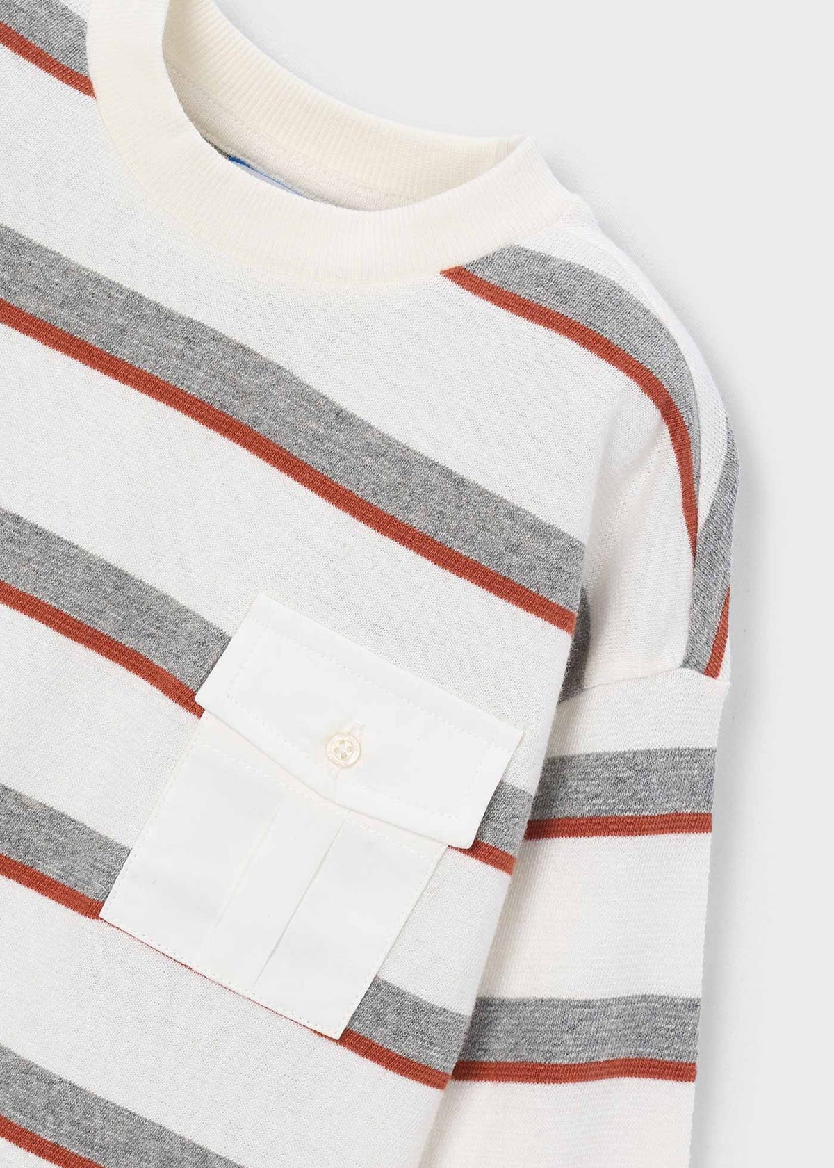 Camiseta rayas bolsillo niño
