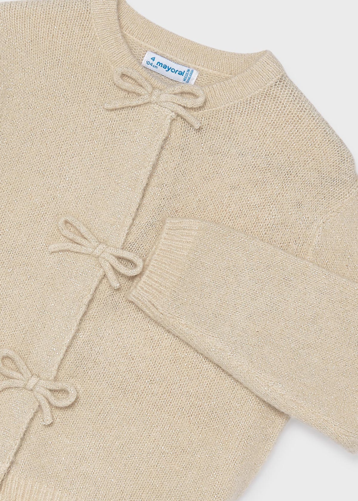 Rebeca tricot lazos niña