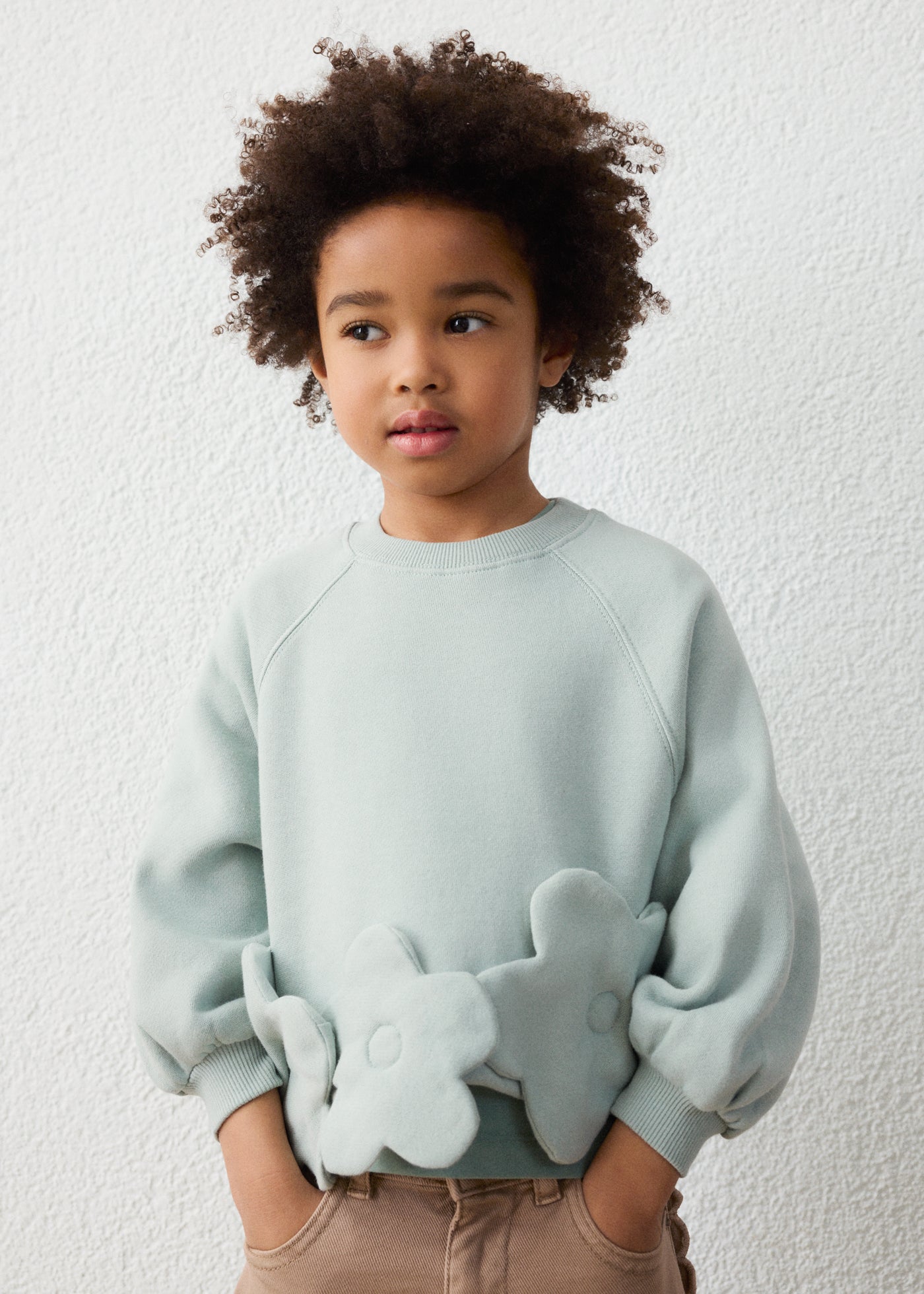 Sudaderas aplique flor niña