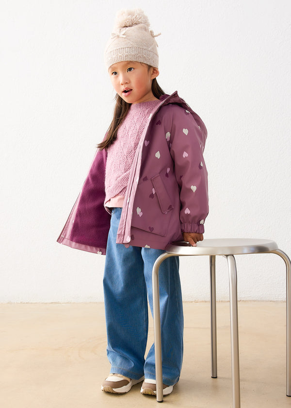 Chubasquero capucha pelo niña