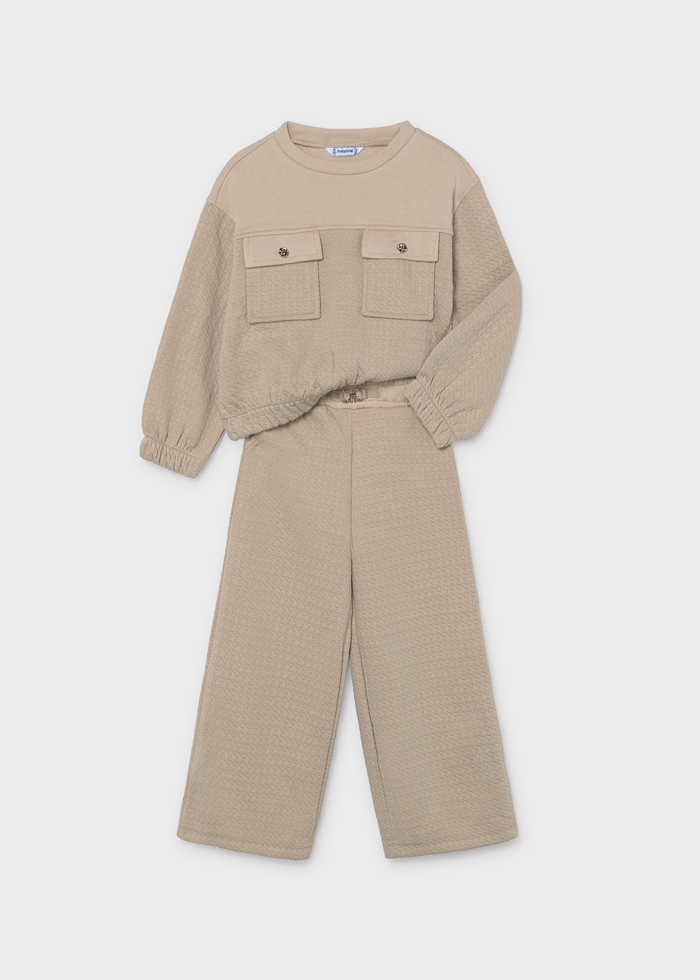 Conjunto sudadera bolsillos y pantalón niña