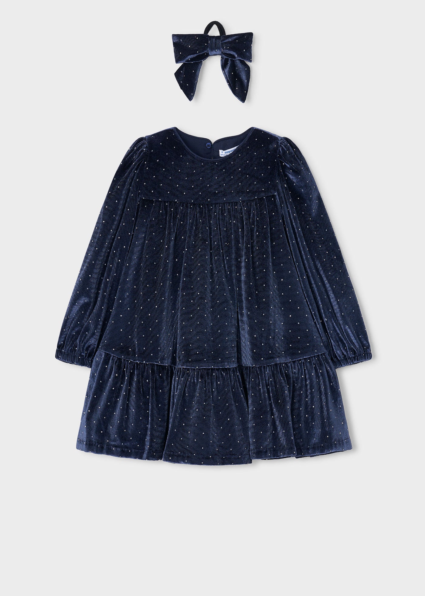 Vestido terciopelo con coletero niña