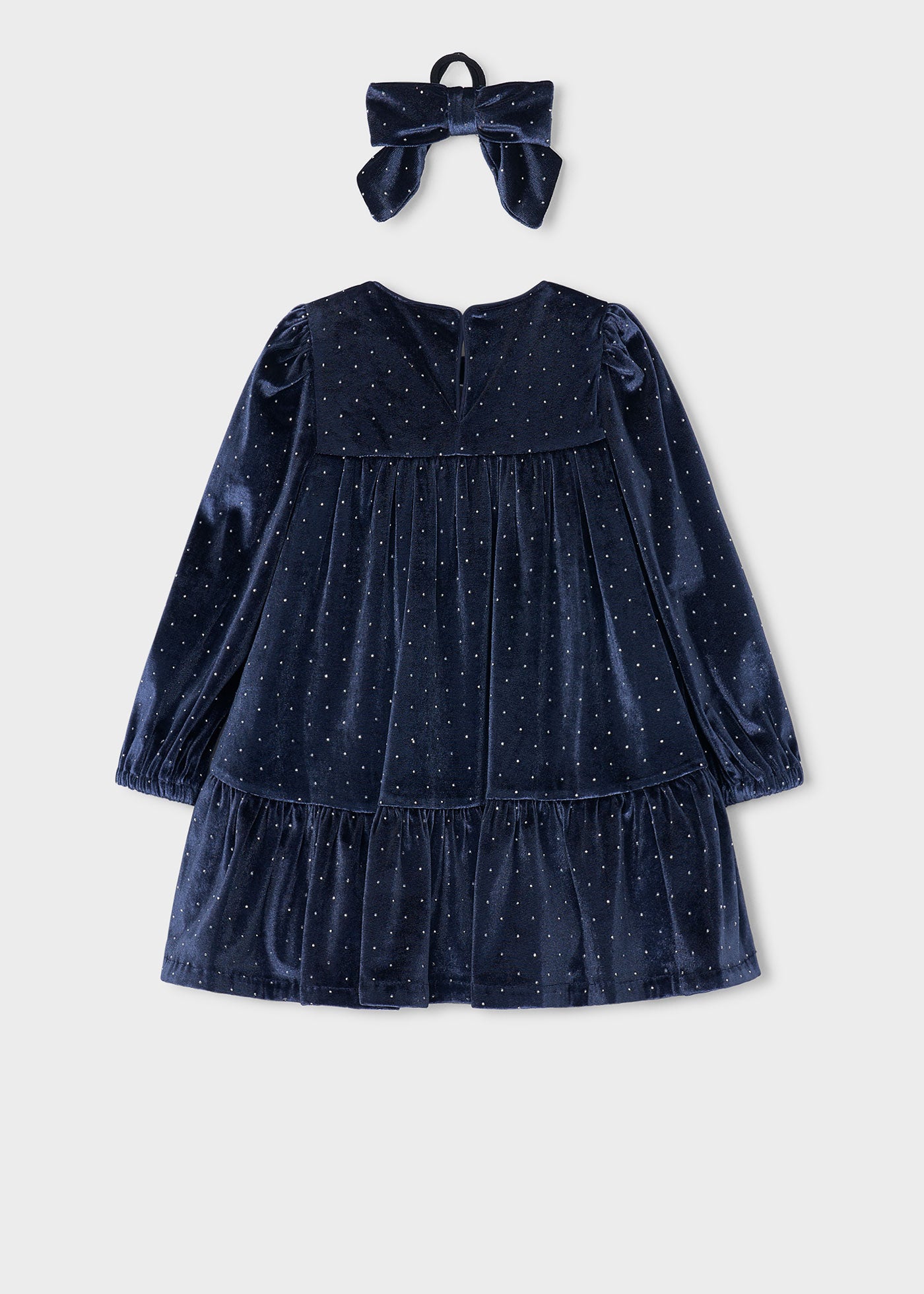 Vestido terciopelo con coletero niña